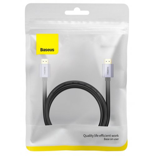Купити Кабель Baseus High Definition Series Graphene HDMI-HDMI 4K 1.5m (WKGQ020101) Black - ціна в Києві, Львові, Вінниці, Хмельницькому, Франківську, Україні | інтернет-магазин TELEMART.UA фото