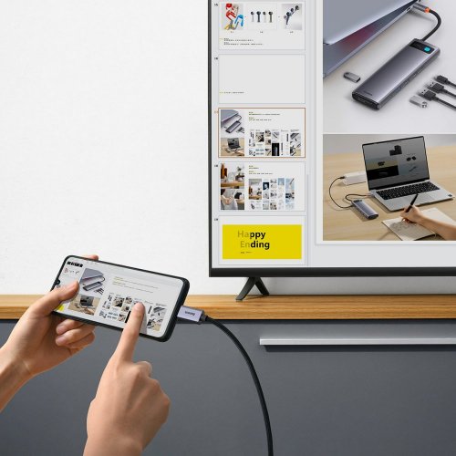 Купить Кабель Baseus High Definition Series Graphene Type-C-HDMI 4K 2m (WKGQ010101) Black - цена в Харькове, Киеве, Днепре, Одессе
в интернет-магазине Telemart фото
