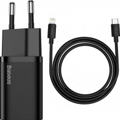 Мережевий зарядний пристрій Baseus Super Si Quick Charger USB Type-C 20W with Type-C-Lightning 1m (TZCCSUP-B01) Black
