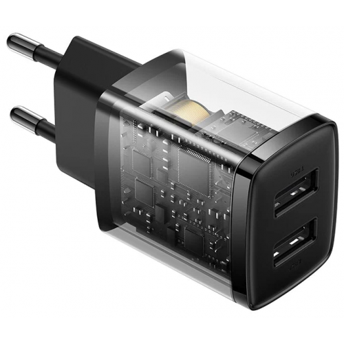 Купить Сетевое зарядное устройство Baseus Compact Charger 2 x USB 10.5W (CCXJ010201) Black - цена в Харькове, Киеве, Днепре, Одессе
в интернет-магазине Telemart фото