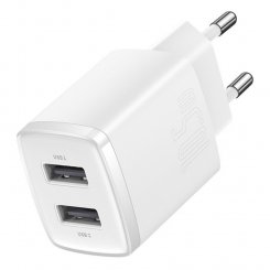 Мережевий зарядний пристрій Baseus Compact Charger 2 x USB 10.5W (CCXJ010202) White