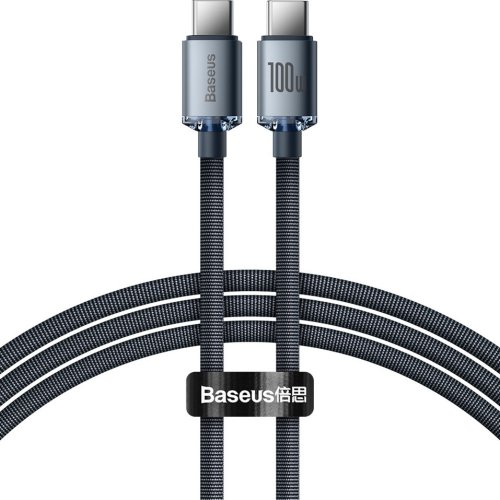 Купить Кабель Baseus Crystal Shine Series Fast Charging Data Cable USB Type-C-USB Type-C 100W 1.2m (CAJY000601) Black - цена в Харькове, Киеве, Днепре, Одессе
в интернет-магазине Telemart фото
