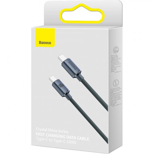 Купить Кабель Baseus Crystal Shine Series Fast Charging Data Cable USB Type-C-USB Type-C 100W 1.2m (CAJY000601) Black - цена в Харькове, Киеве, Днепре, Одессе
в интернет-магазине Telemart фото