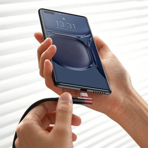 Купить Кабель Baseus MVP 2 Elbow-shaped Fast Charging Data Cable USB Type-C-USB Type-C 100W 1m(CAVP000620) Black/Red - цена в Харькове, Киеве, Днепре, Одессе
в интернет-магазине Telemart фото
