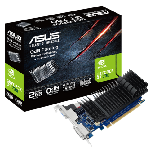 Photo Video Graphic Card Asus GeForce GT 730 GDDR5 2048MB (GT730-SL-2GD5-BRK-E)