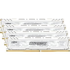ОЗП Crucial DDR4 64GB (4x16GB) 2400Mhz Ballistix Sport LT White (BLS4C16G4D240FSC)