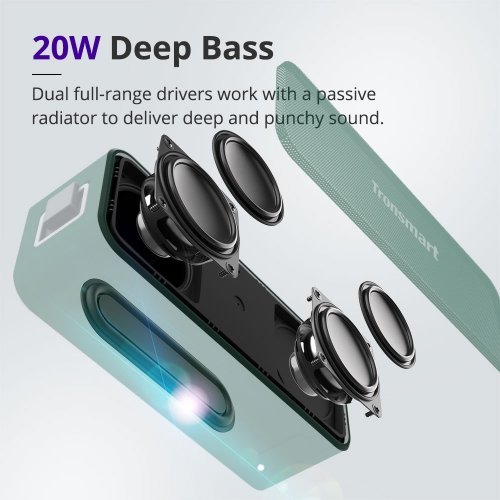 Купить Портативная акустика Tronsmart Element T2 Plus (370729) Green - цена в Харькове, Киеве, Днепре, Одессе
в интернет-магазине Telemart фото