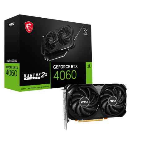 Фото Відеокарта MSI GeForce RTX 4060 VENTUS 2X BLACK 8192MB (RTX 4060 VENTUS 2X BLACK 8G)