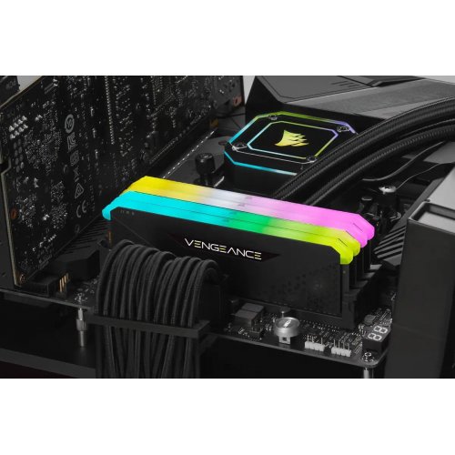 Фото ОЗП Corsair DDR4 64GB (2x32GB) 3200Mhz Vengeance RGB RS Black (CMG64GX4M2E3200C16)