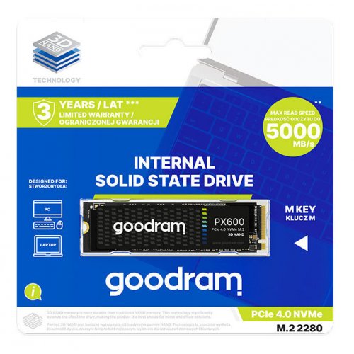 Фото SSD-диск GoodRAM PX600 3D NAND 2TB M.2 (2280 PCI-E) NVMe x4 (SSDPR-PX600-2K0-80)
