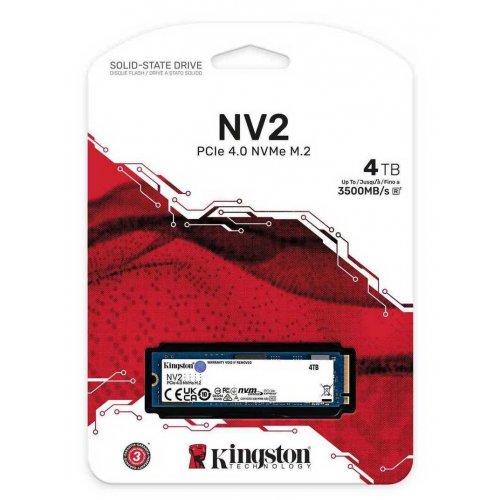 Photo SSD Drive Kingston NV2 3D NAND 4TB M.2 (2280 PCI-E) NVMe x4 (SNV2S/4000G)