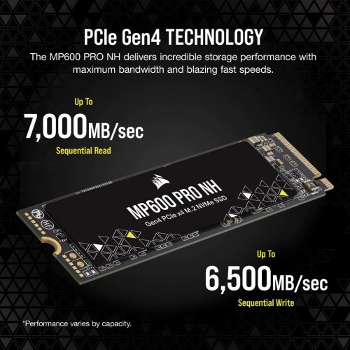 Photo SSD Drive Corsair MP600 PRO NH 3D NAND TLC 1TB M.2 (2280 PCI-E) NVMe x4 (CSSD-F1000GBMP600PNH)