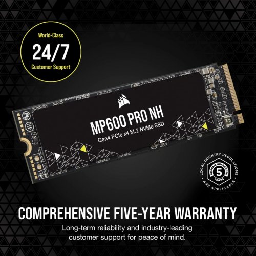 SSD-диск Corsair MP600 PRO NH 3D NAND TLC 1TB M.2 (2280 PCI-E) NVMe x4 (CSSD-F1000GBMP600PNH) купити з перевіркою сумісності: огляд, характеристики, ціна у Києві, Львові, Вінниці, Хмельницькому, Івано-Франківську, Україні | інтернет-магазин TELEMART.UA фото