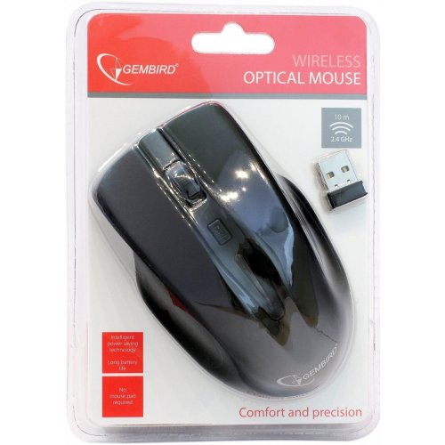 Купити Миша Gembird MUSW-104 Black - ціна в Києві, Львові, Вінниці, Хмельницькому, Франківську, Україні | інтернет-магазин TELEMART.UA фото