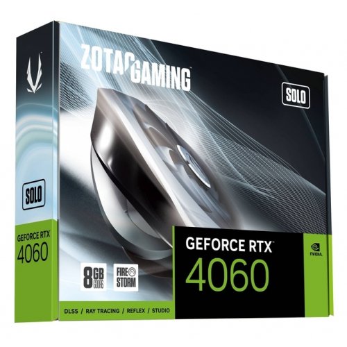 Фото Відеокарта Zotac GeForce RTX 4060 Gaming SOLO 8192MB (ZT-D40600G-10L)