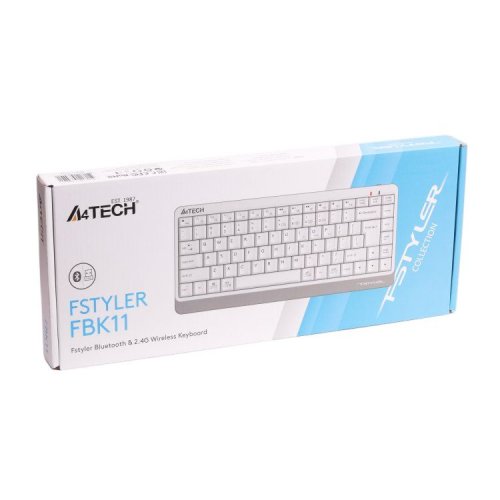 Клавіатура A4Tech FBK11 Wireless White купити в Україні: Київ, Львів, Хмельницький, Тернопіль, Івано-Франківськ | Низька ціна, відгуки, характеристики від TELEMART фото