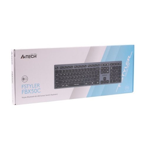 Клавіатура A4Tech FBX50C Wireless Grey купити в Україні: Київ, Львів, Хмельницький, Тернопіль, Івано-Франківськ | Низька ціна, відгуки, характеристики від TELEMART фото