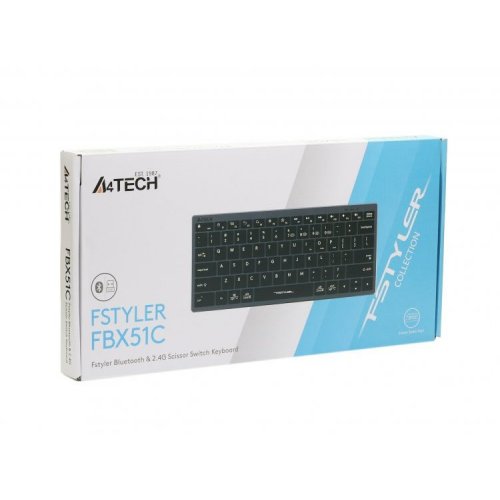 Клавиатура A4Tech FBX51C Wireless Grey купить в Украине: Киев, Днепр, Харьков, Одесса  | Низкая цена, отзывы, характеристики от TELEMART фото