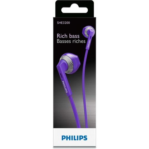 Купить Наушники Philips SHE3200PP/00 Purple - цена в Харькове, Киеве, Днепре, Одессе
в интернет-магазине Telemart фото