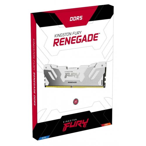 Купить ОЗУ Kingston DDR5 16GB 6800Mhz FURY Renegade White (KF568C36RW-16) с проверкой совместимости: обзор, характеристики, цена в Киеве, Днепре, Одессе, Харькове, Украине | интернет-магазин TELEMART.UA фото