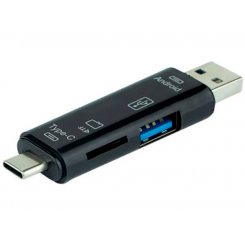 Кардридер Dynamode D-188 3 in 1 OTG Smart TF/MicroSD(HC)/USB 2.0 to Type-C/Micro USB (53190) Black