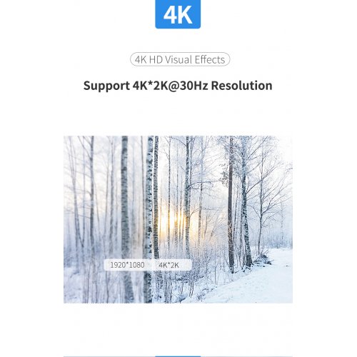 Сплітер Ugreen HDMI 1.4 to 4 x HDMI 4K 30Hz (40202) Black купити в Україні: Київ, Львів, Хмельницький, Тернопіль, Івано-Франківськ | Низька ціна, відгуки, характеристики від TELEMART фото