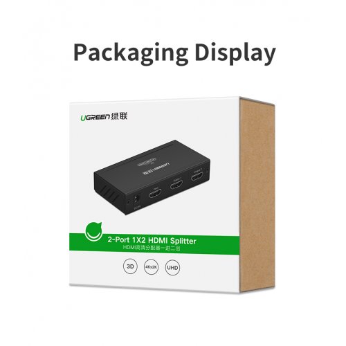 Сплітер Ugreen HDMI 1.4 to 4 x HDMI 4K 30Hz (40202) Black купити в Україні: Київ, Львів, Хмельницький, Тернопіль, Івано-Франківськ | Низька ціна, відгуки, характеристики від TELEMART фото
