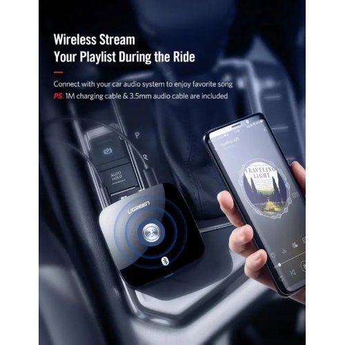 Купити Bluetooth аудіо адаптер Ugreen CM106 Bluetooth 5.1 3.5 mm AUX/2RCA aptX HD (40759) Black - ціна в Києві, Львові, Вінниці, Хмельницькому, Франківську, Україні | інтернет-магазин TELEMART.UA фото