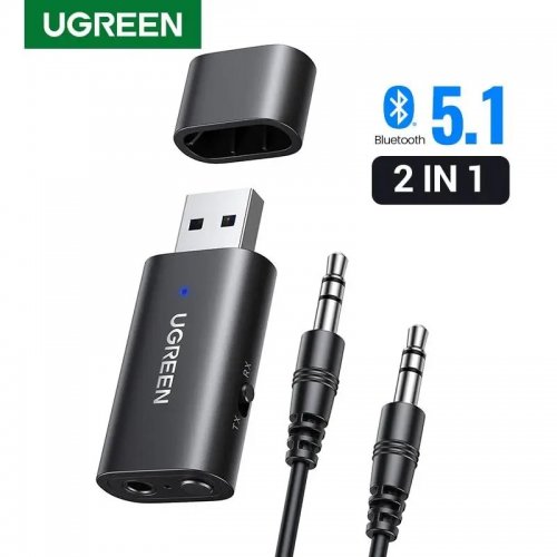 Купити Bluetooth адаптер Ugreen CM523 Bluetooth 5.1 AUX 3.5 mm (60300) Black - ціна в Києві, Львові, Вінниці, Хмельницькому, Франківську, Україні | інтернет-магазин TELEMART.UA фото