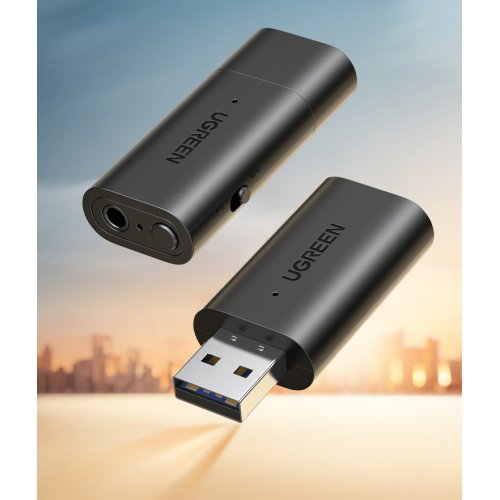 Купити Bluetooth адаптер Ugreen CM523 Bluetooth 5.1 AUX 3.5 mm (60300) Black - ціна в Києві, Львові, Вінниці, Хмельницькому, Франківську, Україні | інтернет-магазин TELEMART.UA фото