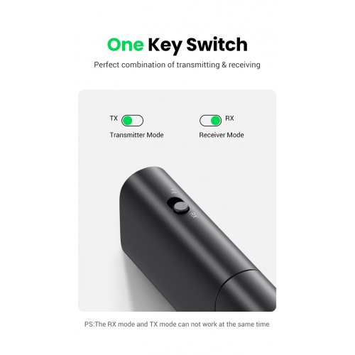 Купити Bluetooth адаптер Ugreen CM523 Bluetooth 5.1 AUX 3.5 mm (60300) Black - ціна в Києві, Львові, Вінниці, Хмельницькому, Франківську, Україні | інтернет-магазин TELEMART.UA фото
