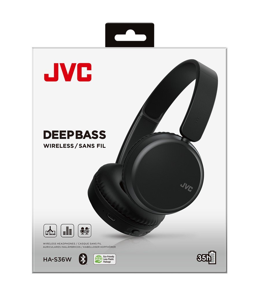 Купить Наушники JVC HA-S36W (HA-S36W-B-U) Black - цена в Харькове, Киеве,  Днепре, Одессе в интернет-магазине Telemart