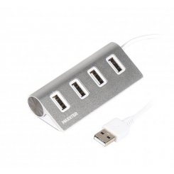 USB-хаб Maxxter USB 2.0 4 in 1 (HU2A-4P-01) Silver