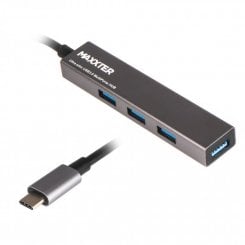 USB-хаб Maxxter USB 3.0 4 in 1 (HU3C-4P-02) Grey