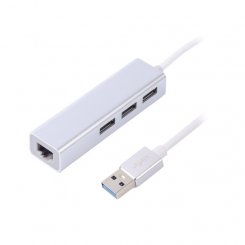 USB-хаб Maxxter USB to Gigabit Ethernet/USB (NEAH-3P-01) Grey