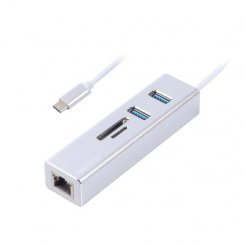 USB-хаб Maxxter USB Type-C 5 in 1 (NECH-2P-SD-01) Grey