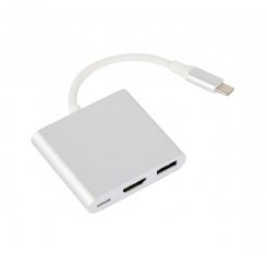 USB-хаб Cablexpert USB Type-C 3 in 1 (A-CM-HDMIF-02-SV) White