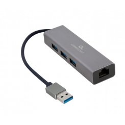 USB-хаб Cablexpert USB 4 in 1 (A-AMU3-LAN-01) Grey