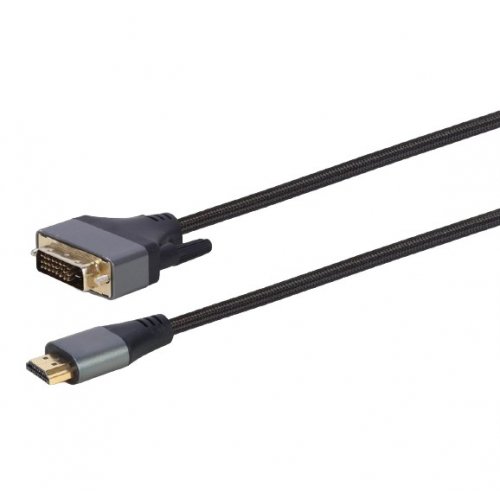 Купити Кабель Cablexpert HDMI to DVI 18+1pin 4K 30Hz 1.8m (CC-HDMI-DVI-4K-6) - ціна в Києві, Львові, Вінниці, Хмельницькому, Франківську, Україні | інтернет-магазин TELEMART.UA фото