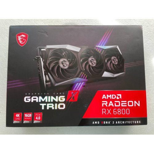 відеокарта MSI Radeon RX 6800 GAMING X TRIO 16384MB (RX 6800 GAMING X TRIO 16G) (Відновлено продавцем, 526833) купити в Україні: Київ, Львів, Хмельницький, Тернопіль | Перевірка сумісності, низька ціна, відгуки, характеристики від TELEMART фото