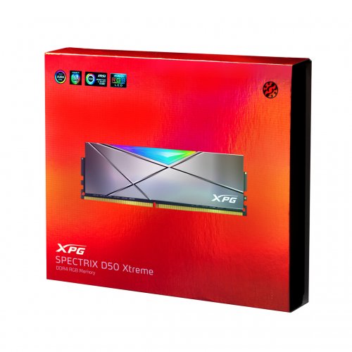 Photo RAM ADATA DDR4 16GB (2x8GB) 4133MHz XPG Spectrix D50 Extreme RGB Grey (AX4U41338G19J-DGM50X)