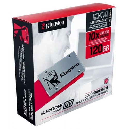 Продати SSD-диск Kingston SSDNow UV400 120GB 2.5" + Upgrade Kit (SUV400S3B7A/120G) за Trade-In у інтернет-магазині Телемарт - Київ, Дніпро, Україна фото