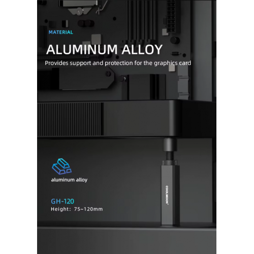 Купить Держатель для видеокарты Coolmoon GH120 Black - цена в Харькове, Киеве, Днепре, Одессе
в интернет-магазине Telemart фото