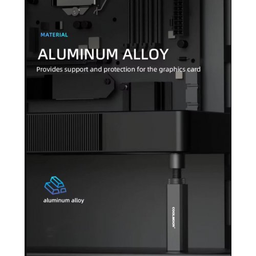 Купить Держатель для видеокарты Coolmoon GH50 Black - цена в Харькове, Киеве, Днепре, Одессе
в интернет-магазине Telemart фото