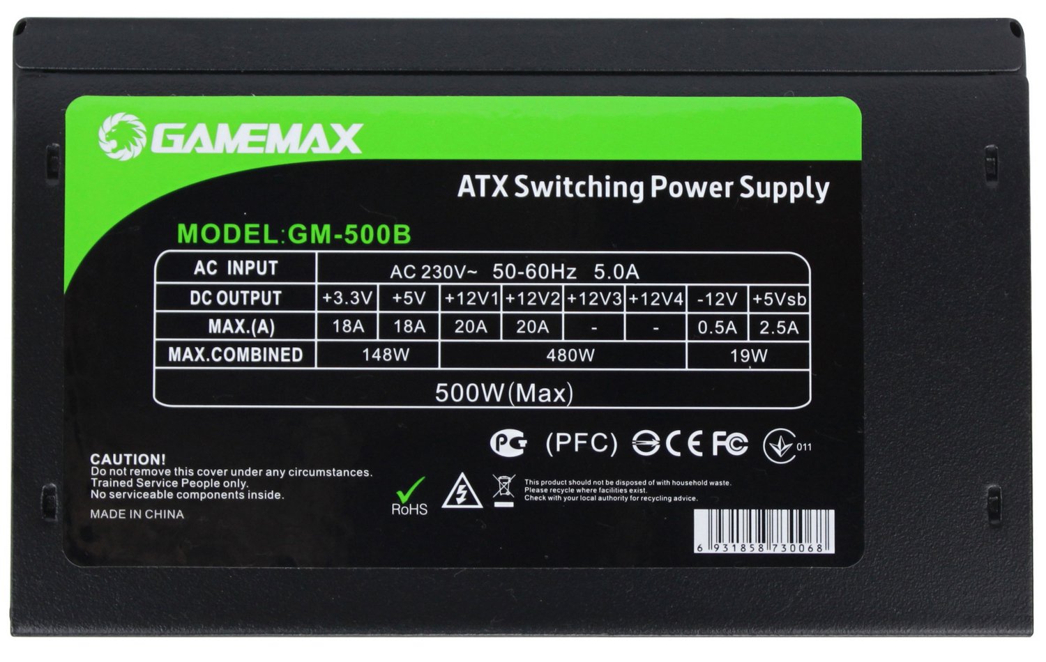 Блок питания GameMax GM-500 80+ APFC 500W – фото, отзывы, характеристики в  интернет-магазине ROZETKA