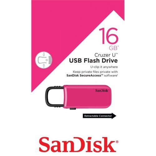 Купити Накопичувач SanDisk USB Cruzer U 16GB Pink (SDCZ59-016G-B35PZ) - ціна в Києві, Львові, Вінниці, Хмельницькому, Франківську, Україні | інтернет-магазин TELEMART.UA фото