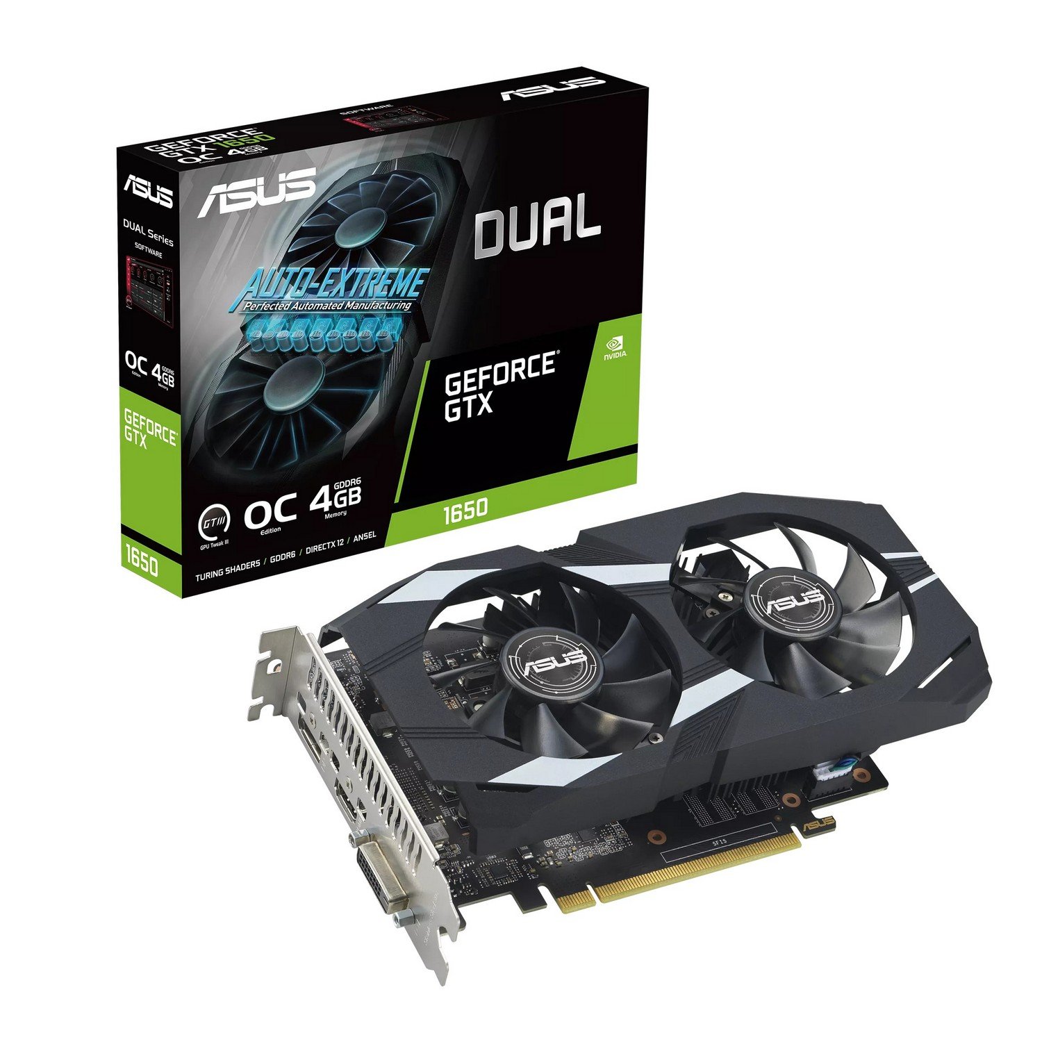 Купить Видеокарта Asus GeForce GTX 1650 Dual EVO OC 4096MB  (DUAL-GTX1650-O4GD6-P-EVO) с проверкой совместимости: обзор,  характеристики, цена в Киеве, Днепре, Одессе, Харькове, Украине |  интернет-магазин TELEMART.UA