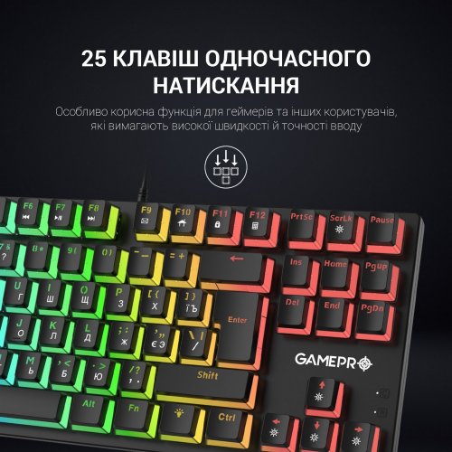 Photo Keyboard GamePro MK80B RGB Blue Switch Black