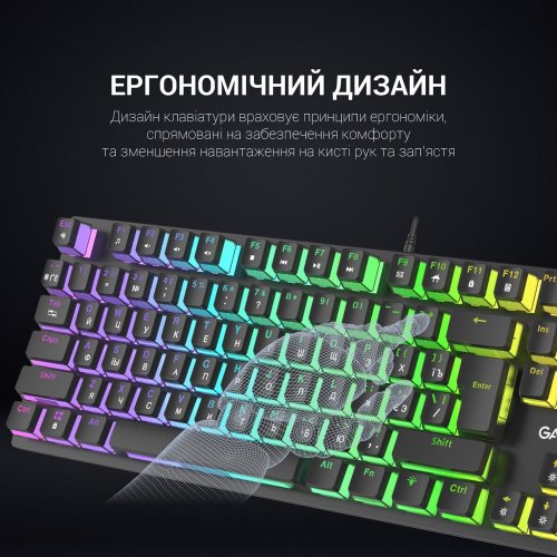 Купити Клавіатура GamePro MK85B RGB Blue Switch Black - ціна в Києві, Львові, Вінниці, Хмельницькому, Франківську, Україні | інтернет-магазин TELEMART.UA фото