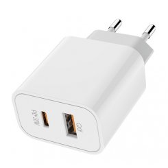Мережевий зарядний пристрій ColorWay Port PPS USB + USB Type-C 30W (CW-CHS037PD-WT) White